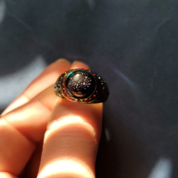 New Sunstone Sun Sitara Rainbow Hematite Ring. - Picture 10 of 14